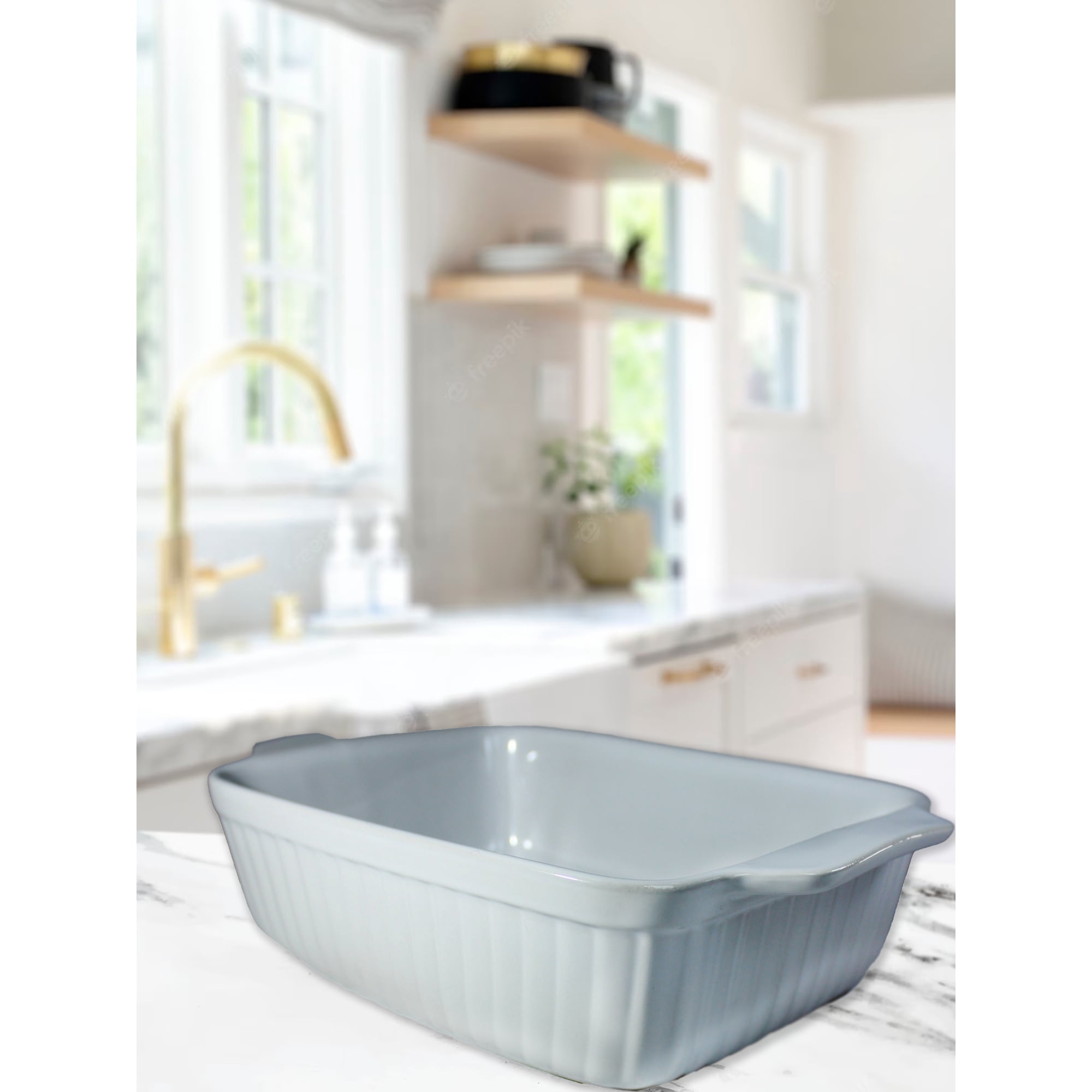 Genérico - Fuente De Cerámica Para El Horno Blanca - 25x16x6,5cm - P017