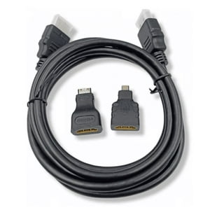 Genérico - Cable Hdmi 3 En 1, Con Adaptadores Mini Hdmi Y Micro Hdmi