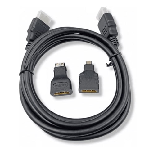 Genérico - Cable Hdmi 3 En 1, Con Adaptadores Mini Hdmi Y Micro Hdmi