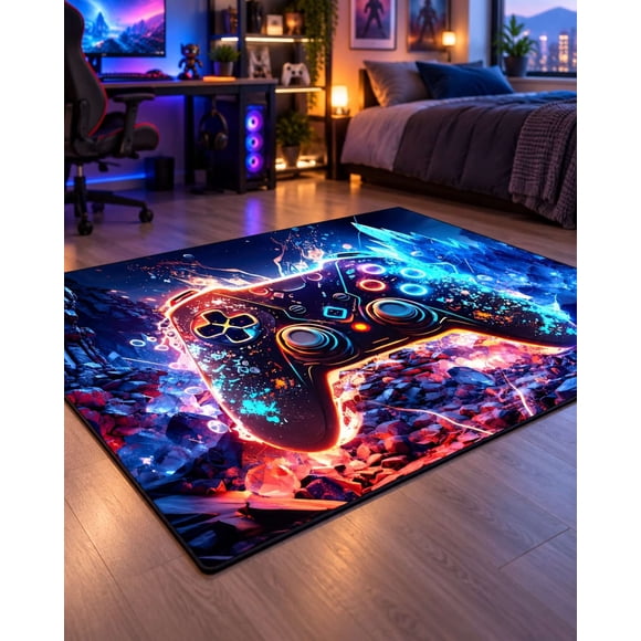 Alfombra Decorativa Gamer 160 × 200 cm con Diseño 3D