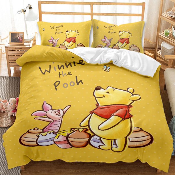 Winnie Bedding Set Duvet Cover Set Lightweight Soft Duvet Cover Decorative Bedding for Teenagers Boys Girl Gift Large Bed Sheets