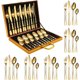 thumbnail image 1 of Set 24 Piezas Cuchillería Cubiertos de Lujo Maleta Dorado, 1 of 3
