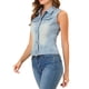 thumbnail image 3 of INSPIRE CHIC Chaleco de Mezclilla sin Mangas para Mujer con Botones Lavado Azul Cielo L, 3 of 5