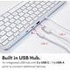 thumbnail image 2 of Teclado Macally USB‑C + A de 78 teclas, acabado plateado con hub USB, 2 of 7