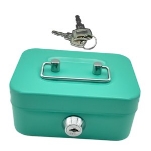 Magideal - Caja De Dinero Con Bloqueo De Tesoro De Bloqueo De Bosquecedor De Metal Pequeño Estuche Portátil De Caja De Reclutamiento De Cajas De Recuerdos Para Verde