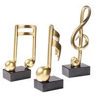 Magideal - Escultura De Nota Musical Creativa, Estatuilla De Recuerdos Abstractos, Artesanía De Resina, Estatua Musical Dorada Para Decoración De Escritorio De