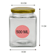 thumbnail image 2 of Pack 6 frasco vidrio cuadrado con tapa 500 ml, 2 of 3