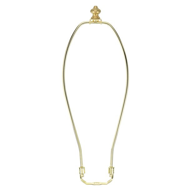 Kit de Arpa de Lámpara de 12 Pulgadas con Remate de Latón Macizo de 1 Pulgada de Altura, 1 Juego de Soporte de Alta Resistencia con Montura Estándar y Soporte de Pantalla Desmontable, Oro