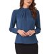 thumbnail image 1 of INSPIRE CHIC Blusa de Chifón de Otoño Invierno con Cuello Alto para Mujer, Camisa de Manga Larga Casual de Negocios M Azul Marino, 1 of 6