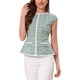 thumbnail image 1 of INSPIRE CHIC Blusa Elegante de Tweed para Mujer Cuello Redondo Manga Corta de Oficina Peplum Talla M Verde, 1 of 5