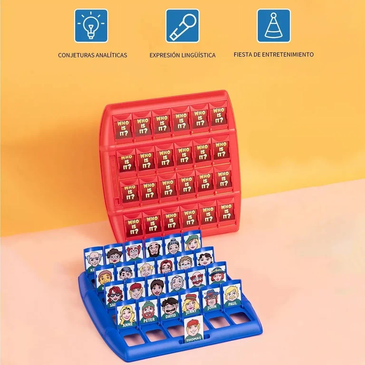 Adivina Quién Soy Juego De Mesa De Lógica | Juguete De Adivinanzas Con 96 Cartas Y 2 Tableros | Para 1-2 Jugadores De 4 A 10 Años
