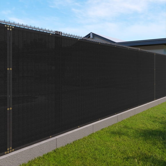 Pantalla de privacidad Windscreen4less 1,8 m x 6 m Negra de alta resistencia