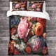 thumbnail image 3 of Funda nórdica de 3 piezas con flores coloridas, juego de ropa de cama 3D con funda de edredón de arte botánico, funda de edredón de microfibra suave, con fundas de almohada, con cremallera p, 3 of 3