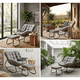 thumbnail image 4 of Silla Mecedora Boho Papasan Nido + Reposa Pies Moderna GRIS, 4 of 5
