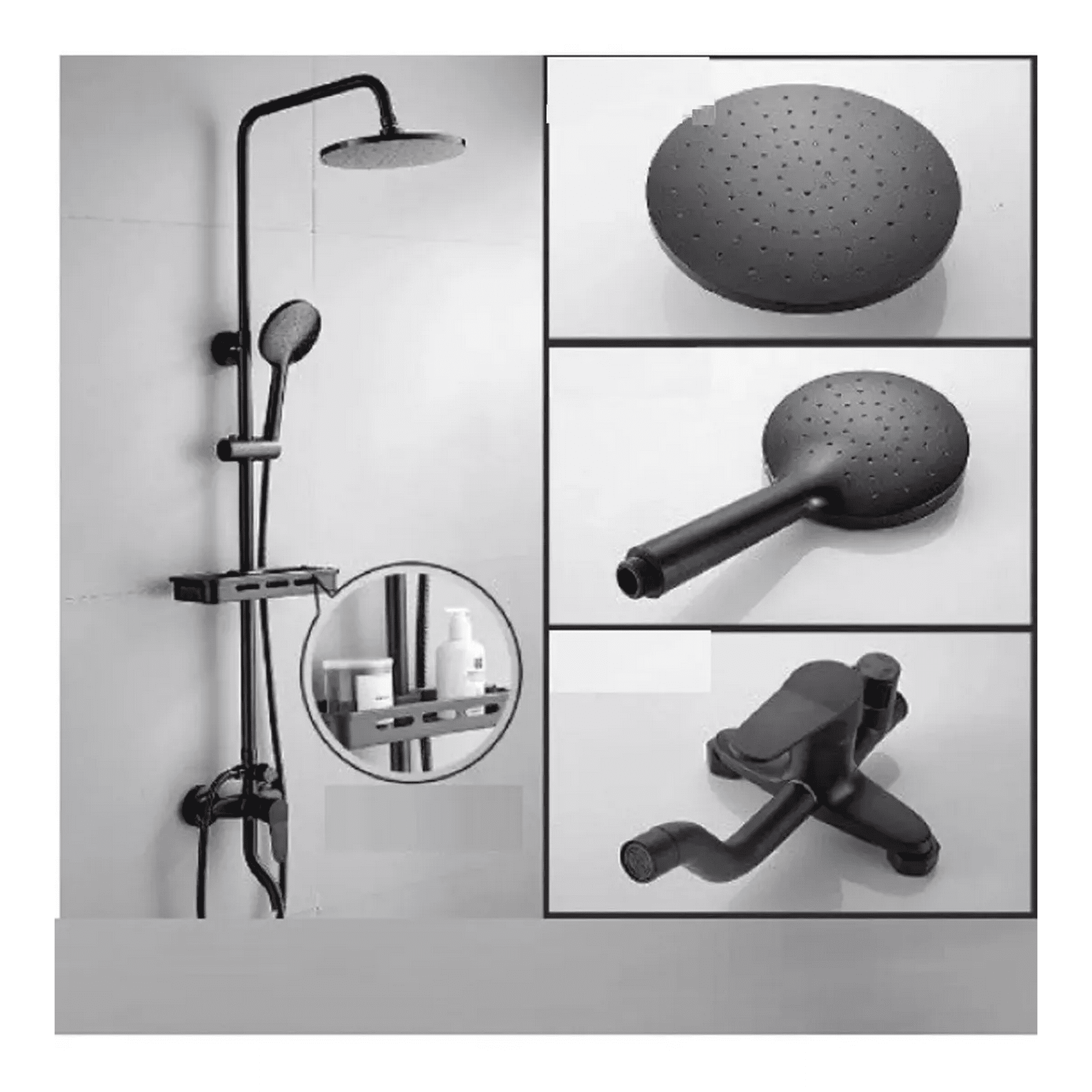 Master Prox - Columna De Ducha Negro Mate Moderna