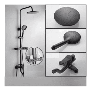 Master Prox - Columna De Ducha Negro Mate Moderna