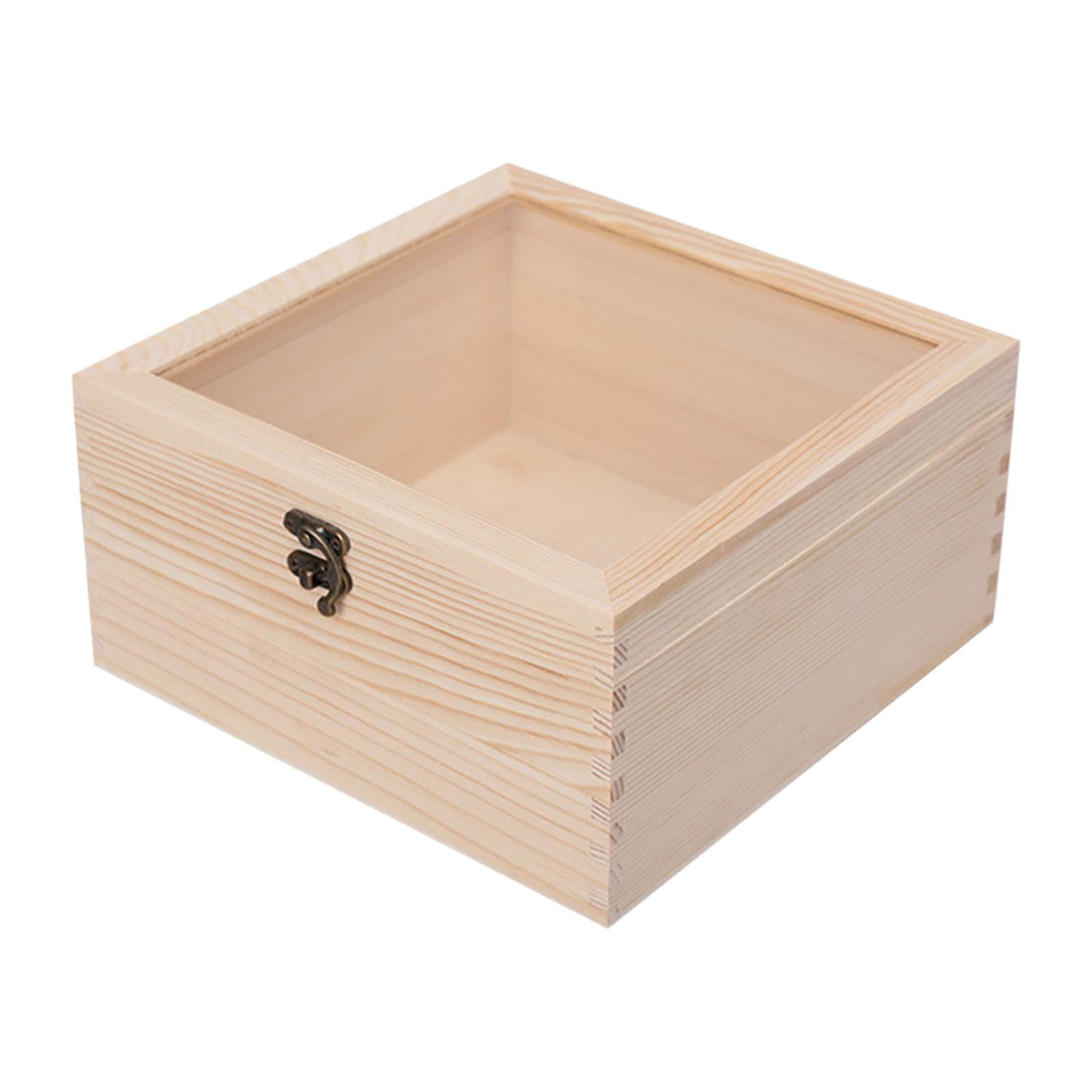 Magideal - Caja De Madera Caja De Exhibición De Joyería Caja De Almacenamiento Con Cubierta De Vidrio Vintage Decorativo Diy Exhibición De Flores Organizador De , 23cmx23cmx12cm