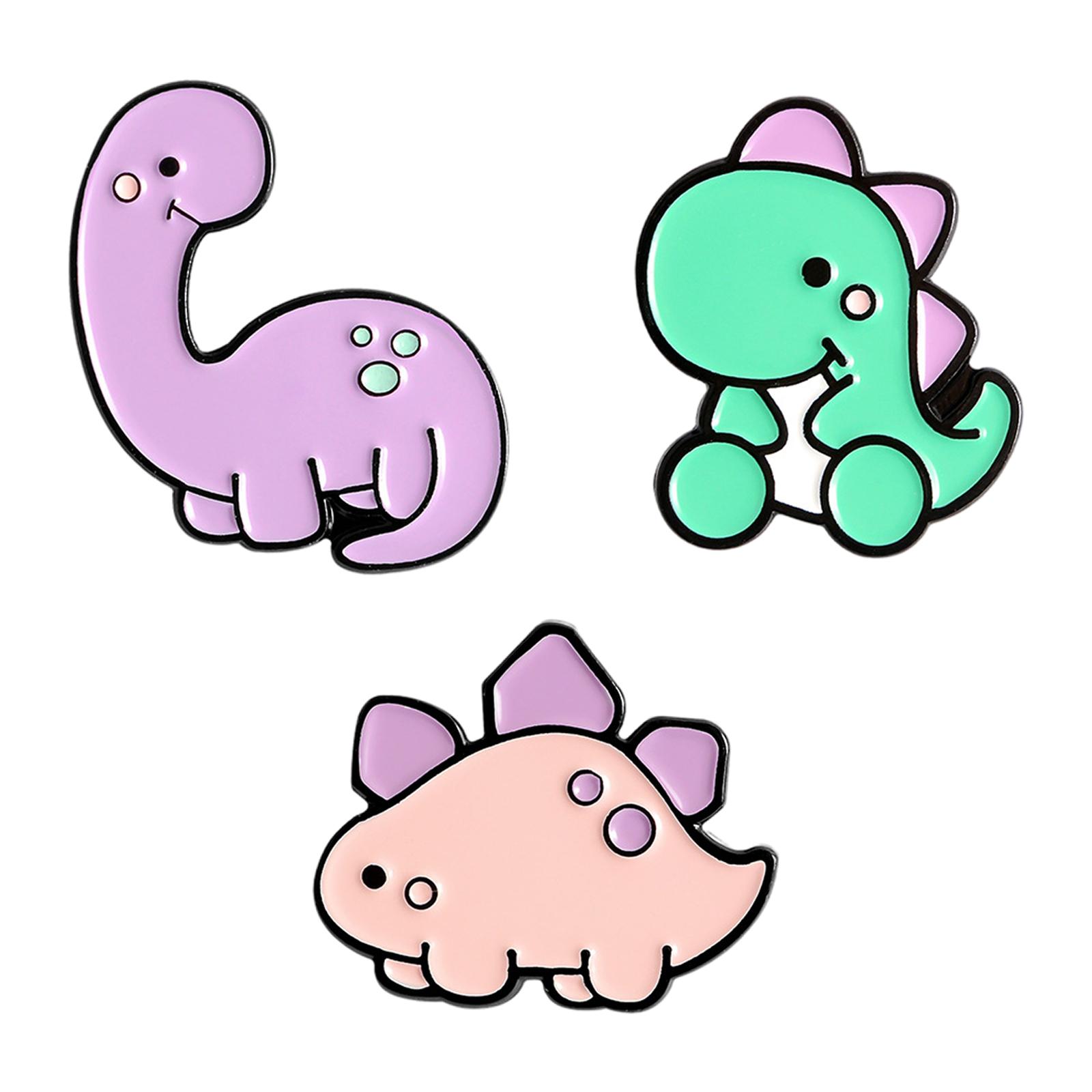 Ioensy - 3 Piezas De Broches De Dinosaurio De Dibujos Animados, Alfileres Esmaltados, Joyería Para Camisa, Mochila, Solapa