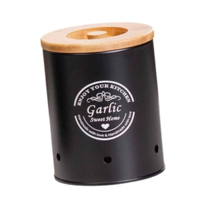 Bothyi - Lata De Almacenamiento De Verduras Para Cocina Con Tapa Y Asa De Bambú Para Decoración De Estilo Rústico Ajo