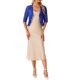 thumbnail image 2 of INSPIRE CHIC Bolero Ligero de Encaje Floral con Volantes en el Dobladillo, Abierto al Frente, de Media Manga para Mujer, Talla S, Azul Real, 2 of 6