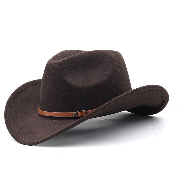 Sombrero de vaquero personalizado para hombre, sombrero western para hombre, sombrero de vaquera con banda de cuero para hombre - Café