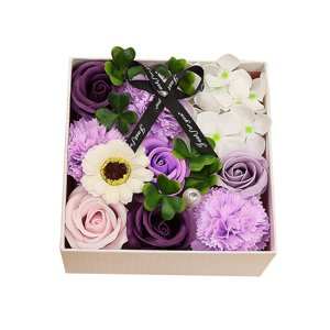 Bothyi - Flor De Jabón Regalo De Lujo Del Día De San Valentín Para Mujeres Mamá Cumpleaños Día Del Maestro Púrpura