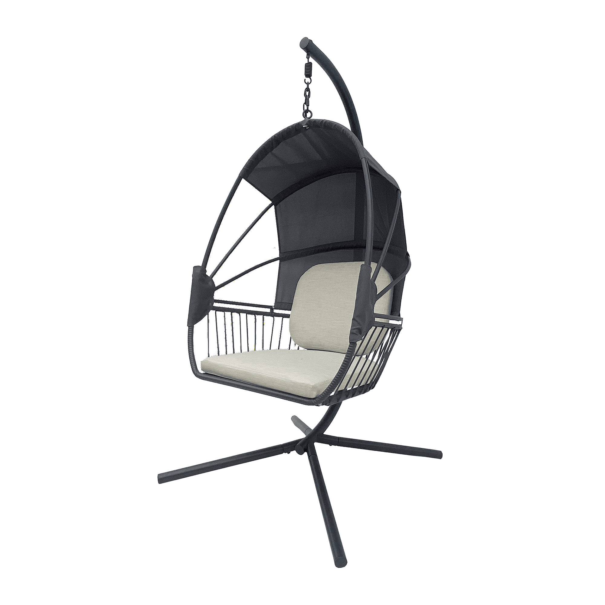 Silla Colgante Bali Relan Color Beige Y Gris