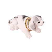 Magideal - Adornos De Coche Para Perros Con Cabeza Móvil, Adornos Para Salpicadero De Coche, Juguetes Artesanales, Regalos Creativos, Adorno De Oficina Para Escr Blanco