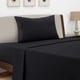 thumbnail image 1 of Juego De Sábanas + Fundas De Almohada Negro 1,5 Plazas Hilos Suave Casa Nerola, 1 of 10