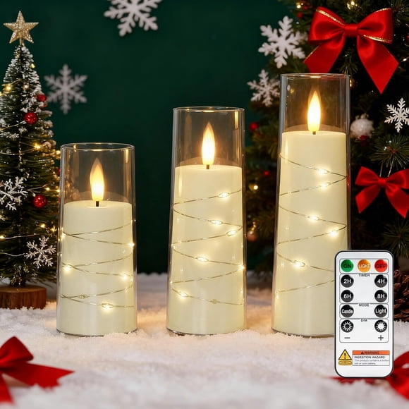 Vela LED sin llama Raycare set 5 acrílica timer remoto