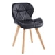 thumbnail image 1 of Silla de comedor acolchada Mariposa negra con patas fijas de madera, 1 of 2