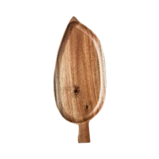 Bandeja De Madera Para Servir Con Forma De Hoja, Bandeja Decorativa Para Servir Pasteles, Ensaladas, Bodas