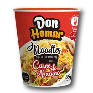 Fideos Instantáneos Sabor Carne 65G Pack 24 Unidades Don Homar