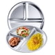thumbnail image 1 of Plato de acero inoxidable para niños pequeños con ventosa, platos divididos de 23 cm con fundas de silicona extraíbles, juego de 2 platos irrompibles para refrigerios de bebé, 1 of 5