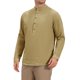 thumbnail image 4 of INSPIRE CHIC Camisa de Lino para Hombre con Patrón Henley de Manga Larga para la Playa 2XL Caqui, 4 of 5
