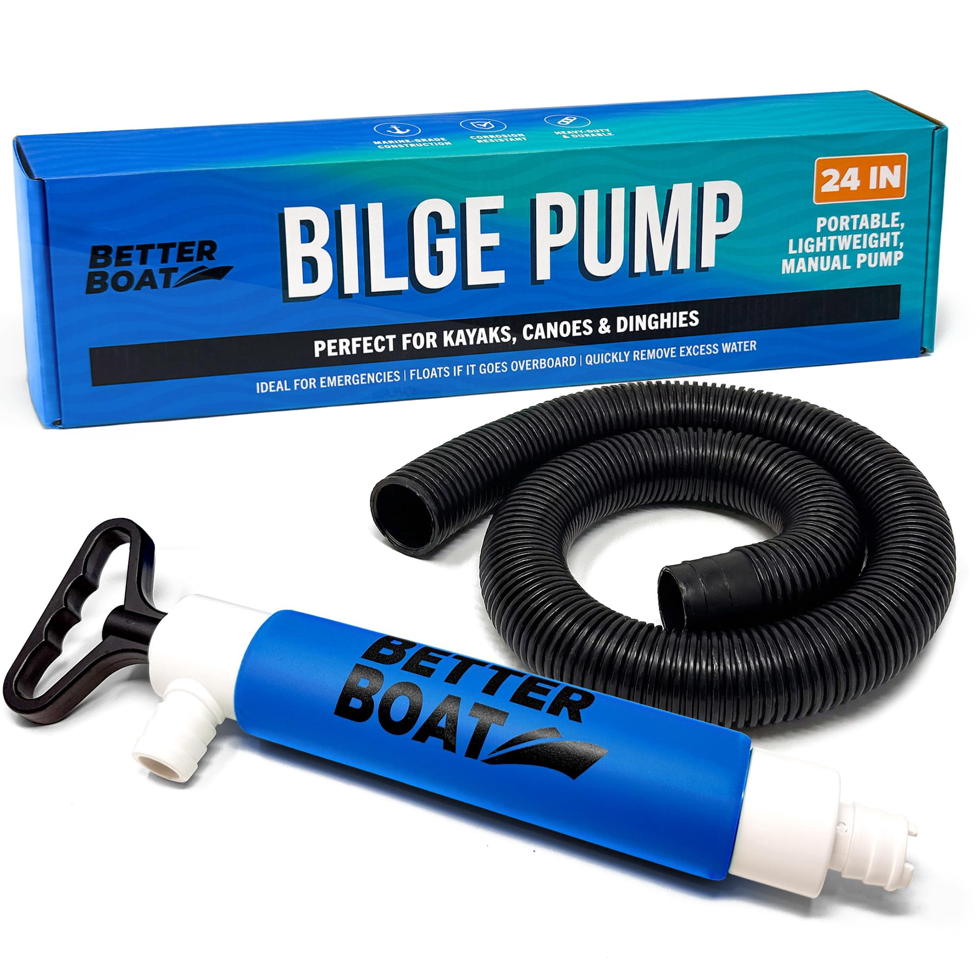 Bomba De Achique Manual Better Boat Para Kayak, Canoa, Bote, Bote Azul