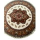 thumbnail image 1 of Alfombra Redonda Beige 150x150 Cm Antideslizante Estilo Persa, 1 of 3
