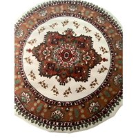 Home Fashion.Cl - Alfombra Redonda Beige 150X150 Cm Antideslizante Estilo Persa