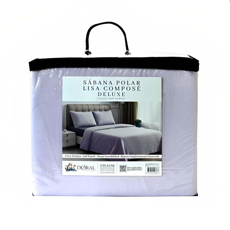 Sábanas Polar Composé 1.5 Plazas / Bicolor Morado – Doral