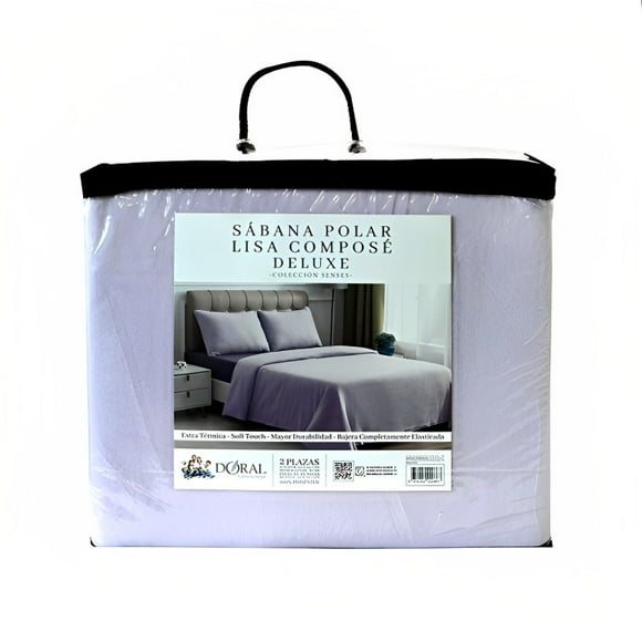 Sábanas Polar Composé 1.5 Plazas / Bicolor Morado – Doral