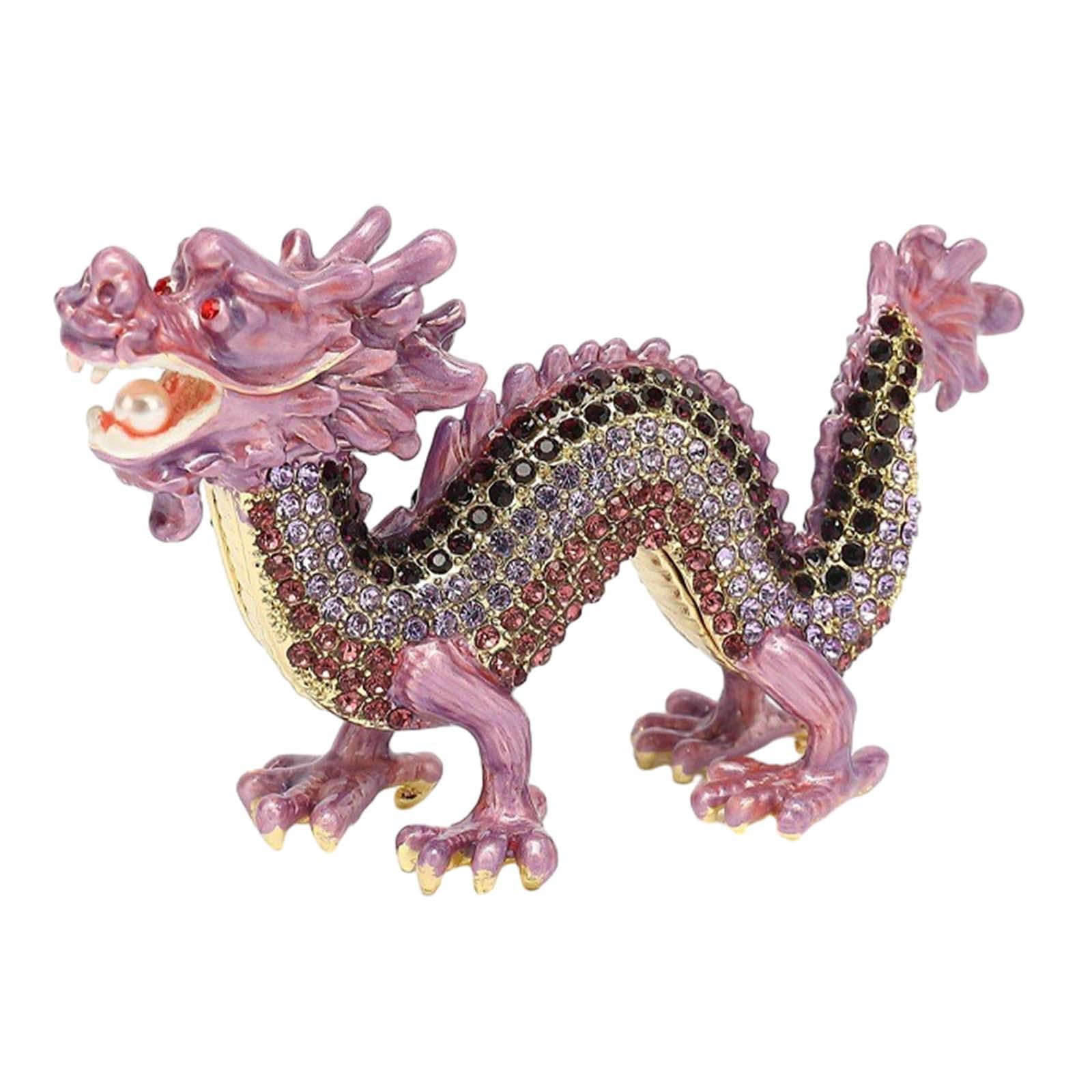 Magideal - Mini Estatuilla De Dragón, Estatuilla De Dragón De Aleación, Decoración De Año Nuevo Chino, Escultura De Dragón, Escultura Animal Para Gabinete De Ent Violeta