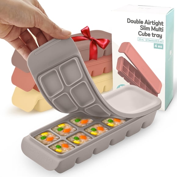 Contenedor para Alimentos Firgi Bandeja de Cubitos de Hielo de Silicona 4 Juegos