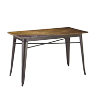 Habita2 Chile - Mesa Tolix Madera Rectangular 140X90 Cm