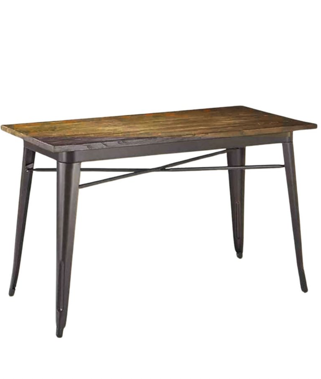 Habita2 Chile - Mesa Tolix Madera Rectangular 140X90 Cm