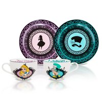 Alice In Wonderland - Set De Taza De Té Y Platillo Alicia En El País De Las Maravillas Mad Hatter X2