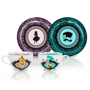 Alice In Wonderland - Set De Taza De Té Y Platillo Alicia En El País De Las Maravillas Mad Hatter X2