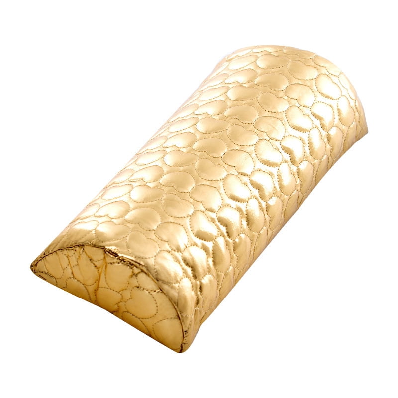 Xmhytop Cojín De Mano Para Arte De Uñas, Almohadilla De Soporte De Mesa Con Esponja Suave, Reposo De Manos Para Salón De Manicura, Desmontable Y Lavable, Color Dorado