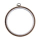 thumbnail image 1 of Marco de aro de anillo de anillo de punto cruzado Círculo decorativo marco de puntada de punto cruzado de costura de madera imitada marco de anillo de 17 cm, 1 of 5