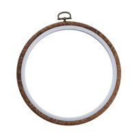 Magideal - Marco De Aro De Anillo De Anillo De Punto Cruzado Círculo Decorativo Marco De Puntada De Punto Cruzado De Costura De Madera Imitada Marco De Anillo De 17 Cm