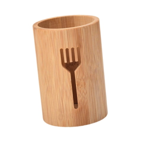 Bothyi - Organizador De Cubiertos De Bambú, Soporte Rústico Para Cubiertos, Para Mesa, Fiesta, Tenedor De Cocina